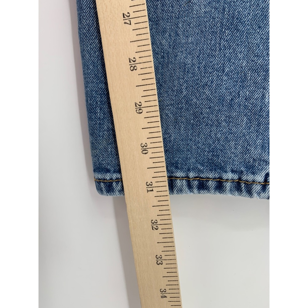 Levis 505 Jeans Mens 33x32 Blue Straight Leg Workwear Distressed Denim Pants - Picture 9 of 11